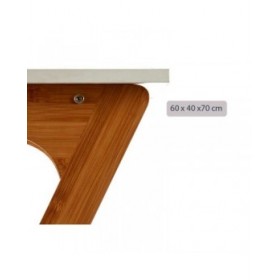 Tavolo aggiuntivo Kinvara WD2021329426 Bianco Marrone Naturale 40 x 68,5 x 60 cm