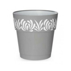 Vaso Autoirrigante Stefanplast Gaia Grigio Bianco Plastica 25 x 25 x 25	 cm
