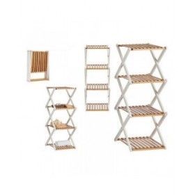 Scaffale Marrone Bianco Pieghevole Legno (32 x 96 x 39 cm)