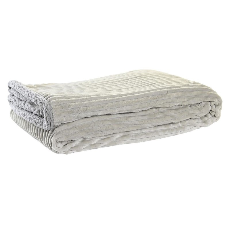 Coperta DKD Home Decor Beige Grigio scuro Montagna 150 x 200 x 2 cm