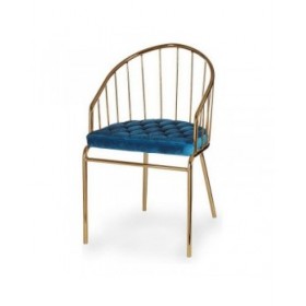 Sedia Dorato Azzurro Barre 51 x 81 x 52 cm