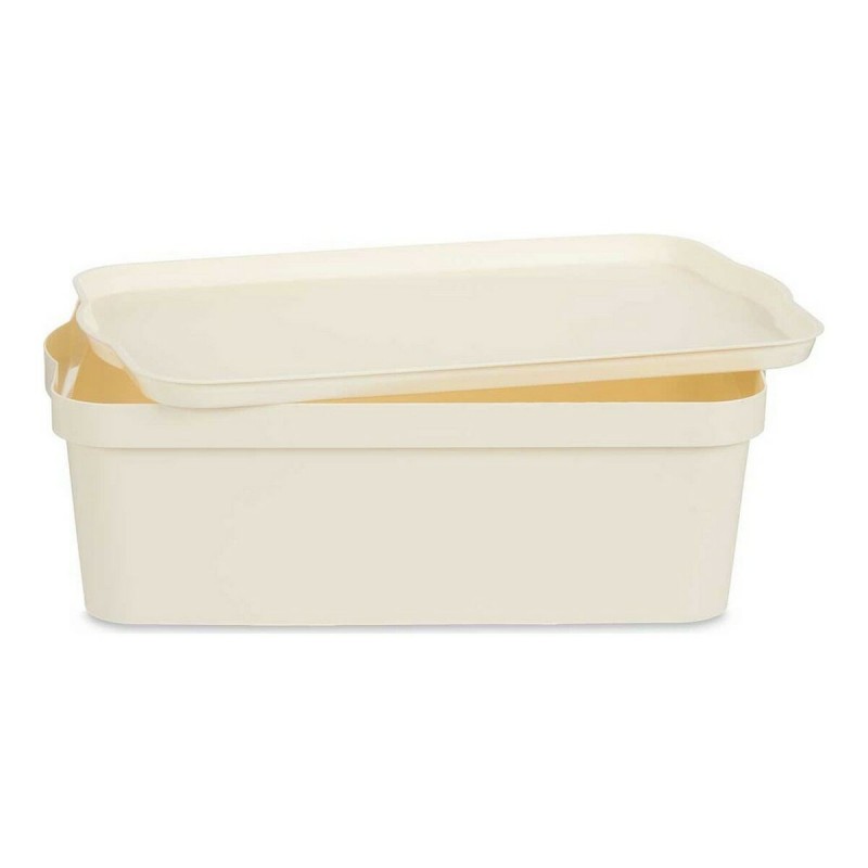 Scatola portaoggetti con coperchio Kipit TP595-4 Crema Plastica 14 L 29,5 x 14,3 x 45 cm