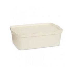Scatola portaoggetti con coperchio Kipit TP595-4 Crema Plastica 14 L 29,5 x 14,3 x 45 cm