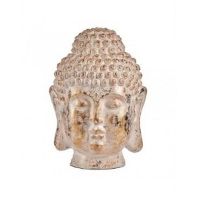 Statua Decorativa da Giardino Ibergarden CC20432 Bianco Dorato Poliresina 45,5 x 68 x 48 cm Testa Buddha