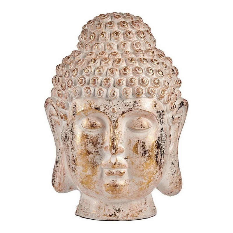 Statua Decorativa da Giardino Ibergarden CC20432 Bianco Dorato Poliresina 45,5 x 68 x 48 cm Testa Buddha