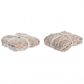 Coperta DKD Home Decor 150 x 125 x 1 cm Rosa chiaro (2 Unità)
