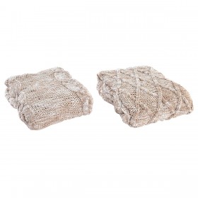 Coperta DKD Home Decor 150 x 125 x 1 cm Rosa chiaro (2 Unità)