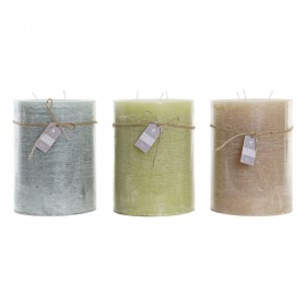 Candela DKD Home Decor Vaniglia Cera (3) (3 Pezzi)