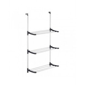Stendibiancheria Pieghevole Kipit 17018 Nero Argentato Metallo Plastica Riattaccare