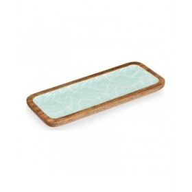 Centrotavola Bianco Marrone Verde Foglia della pianta 38 x 15 cm