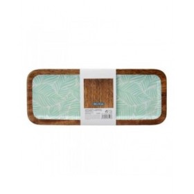 Centrotavola Bianco Marrone Verde Foglia della pianta 38 x 15 cm