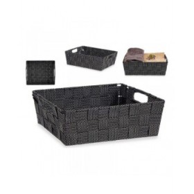 Cestino Kipit Nero Stoffa 23 x 8 x 27 cm