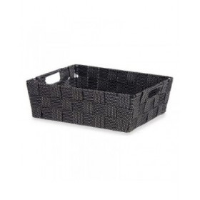 Cestino Kipit Nero Stoffa 23 x 8 x 27 cm