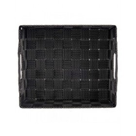 Cestino Kipit Nero Stoffa 23 x 8 x 27 cm