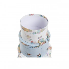 Set di Scatole per Sistemare Impilabili DKD Home Decor Cartone Città 37,5 x 37,5 x 18 cm