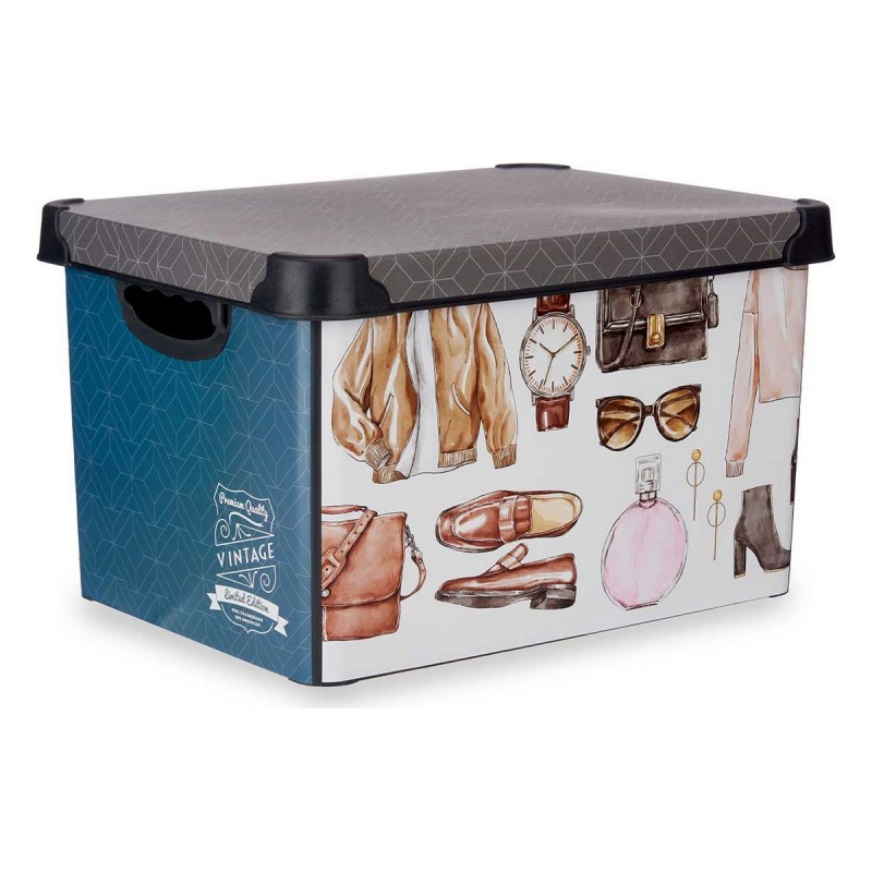 Scatola portaoggetti Kipit Vintage Plastica Vintage 22 L 30 x 23,5 x 40 cm Con manici
