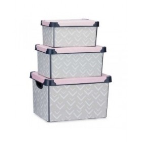 Set di Scatole per Sistemare Impilabili Kipit Vibes Plastica 29 x 23,5 x 39 cm