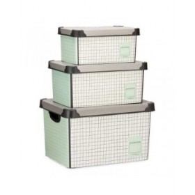 Set di Scatole per Sistemare Impilabili Kipit Home Plastica 29 x 23,5 x 39 cm