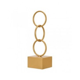 Statua Decorativa Anelli Dorato Metallo (12,5 x 40,5 x 12,5 cm)