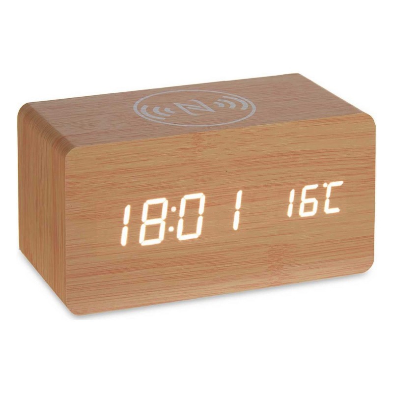 Orologio Digitale da Tavolo Marrone PVC Legno MDF (15 x 7,5 x 7 cm)