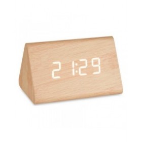 Orologio Digitale da Tavolo Marrone PVC Legno MDF (11,7 x 7,5 x 8 cm)