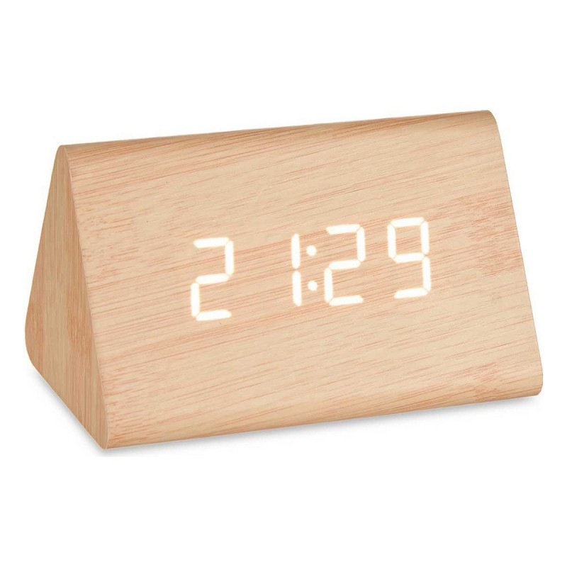 Orologio Digitale da Tavolo Marrone PVC Legno MDF (11,7 x 7,5 x 8 cm)