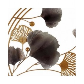 Decorazione pensile Fiori Muro Azzurro Dorato Metallo Rame (80 x 151 x 5,5 cm)