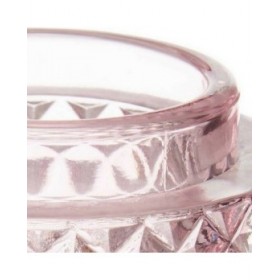 Portacandele 9 x 8,8 x 9 cm Rosa Vetro