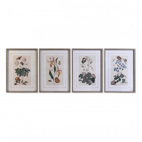 Quadro DKD Home Decor Abete Cristallo 50 x 65 x 2,5 cm 50 x 2,5 x 65 cm 50 x 2,5 x 70 cm Fiori (4 Pezzi)