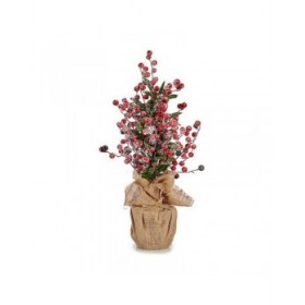 Albero di Natale Nevoso Bacche Marrone Rosso Plastica 24 x 51 x 24 cm