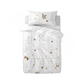 Set di copripiumino HappyFriday Mini Woods animals Multicolore Culla Neonato 2 Pezzi