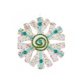 Decorazione Natalizia Azzurro Fiocchi di neve 17 x 6 x 17 cm Bianco Verde