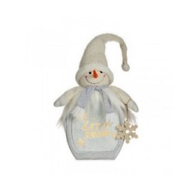 Statua Decorativa Pupazzo di Neve Bianco 15 x 65,5 x 27 cm