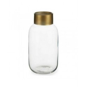 Vaso Dorato Trasparente Vetro (11,5 x 24 x 11,5 cm)