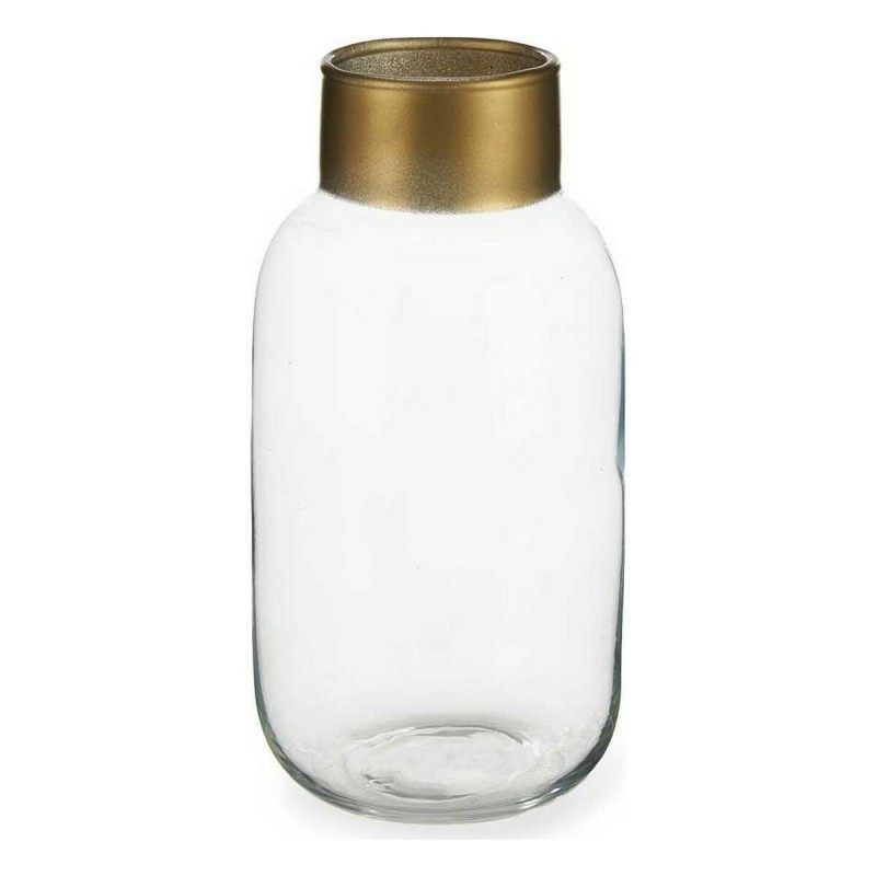 Vaso Dorato Trasparente Vetro (11,5 x 24 x 11,5 cm)