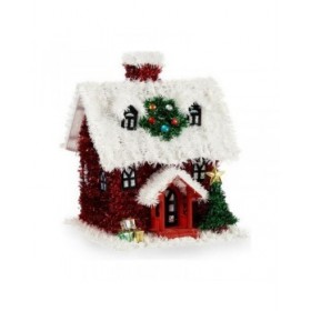 Statua Decorativa Natale Tinsel Casa 19 x 24,5 x 19 cm Rosso Bianco Verde Plastica polipropilene