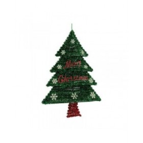 Decorazione Albero di Natale 44 x 58,8 x 7 cm Rosso Argentato Verde Plastica polipropilene