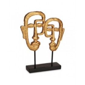 Statua Decorativa 27 x 32,5 x 10,5 cm Viso Dorato Poliresina