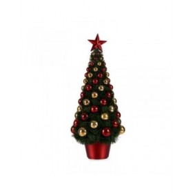 Albero di Natale 21,5 x 51 x 21,5 cm Rosso Dorato Verde Plastica polipropilene