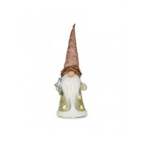 Statua Decorativa Luce Stella Folletto 18,8 x 54 x 21 cm Grigio Rosa Resina