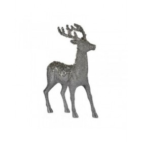 Decorazione Medio Renna 15 x 45 x 30 cm Argentato Bianco Plastica