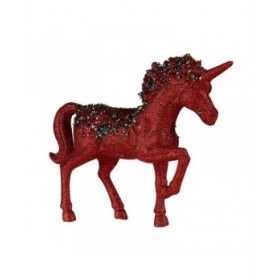 Statua Decorativa Unicorno 9,5 x 31 x 40 cm Rosso Azzurro Plastica