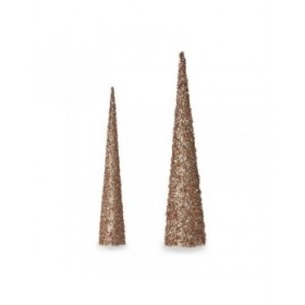 Decorazione Natale Coni Paillettes 9,5 x 60 x 9,5 cm 8,5 x 8,5 x 40 cm Dorato Bronce