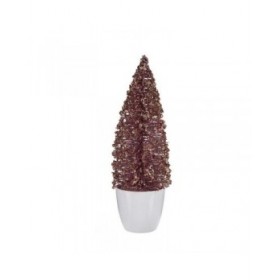 Albero di Natale Piccolo Rosa Dorato Plastica 9 x 28 x 9 cm