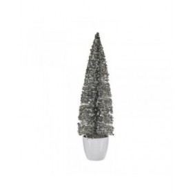 Albero di Natale Grande 10 x 38 x 10 cm Argentato Bianco Plastica