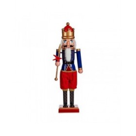 Statua Decorativa Rosso Azzurro Schiaccianoci 18,5 x 81,5 x 16,5 cm Plastica