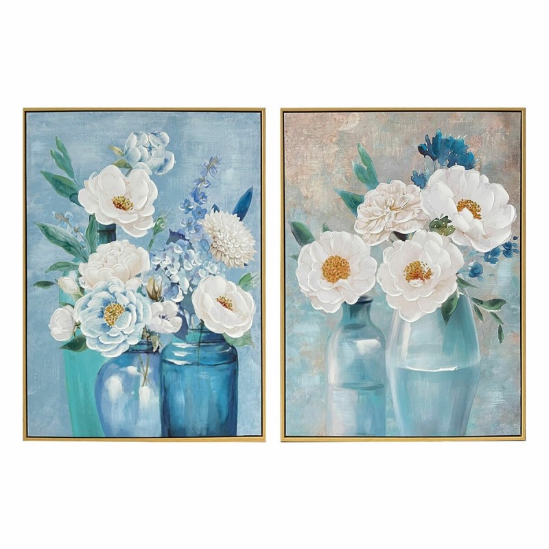 Tela DKD Home Decor 60 x 3,5 x 80 cm Vaso Shabby Chic (2 Unità)