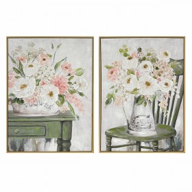 Quadro DKD Home Decor Shabby Chic Vaso 60 x 3,5 x 80 cm (2 Unità)