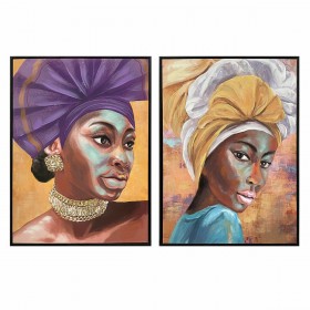 Tela DKD Home Decor 60 x 3,5 x 80 cm Coloniale Africana (2 Unità)