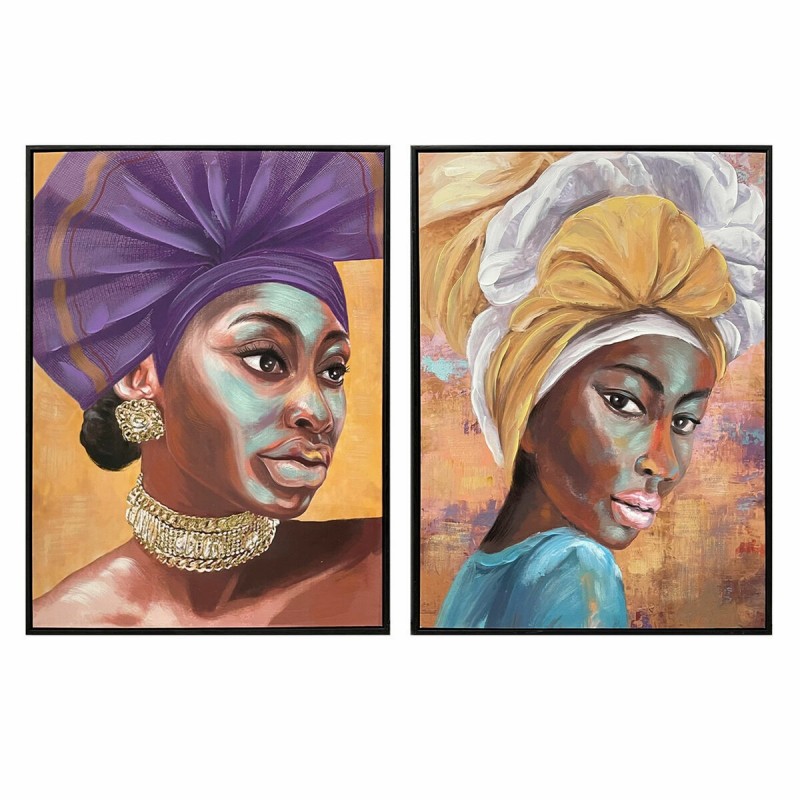 Tela DKD Home Decor 60 x 3,5 x 80 cm Coloniale Africana (2 Unità)